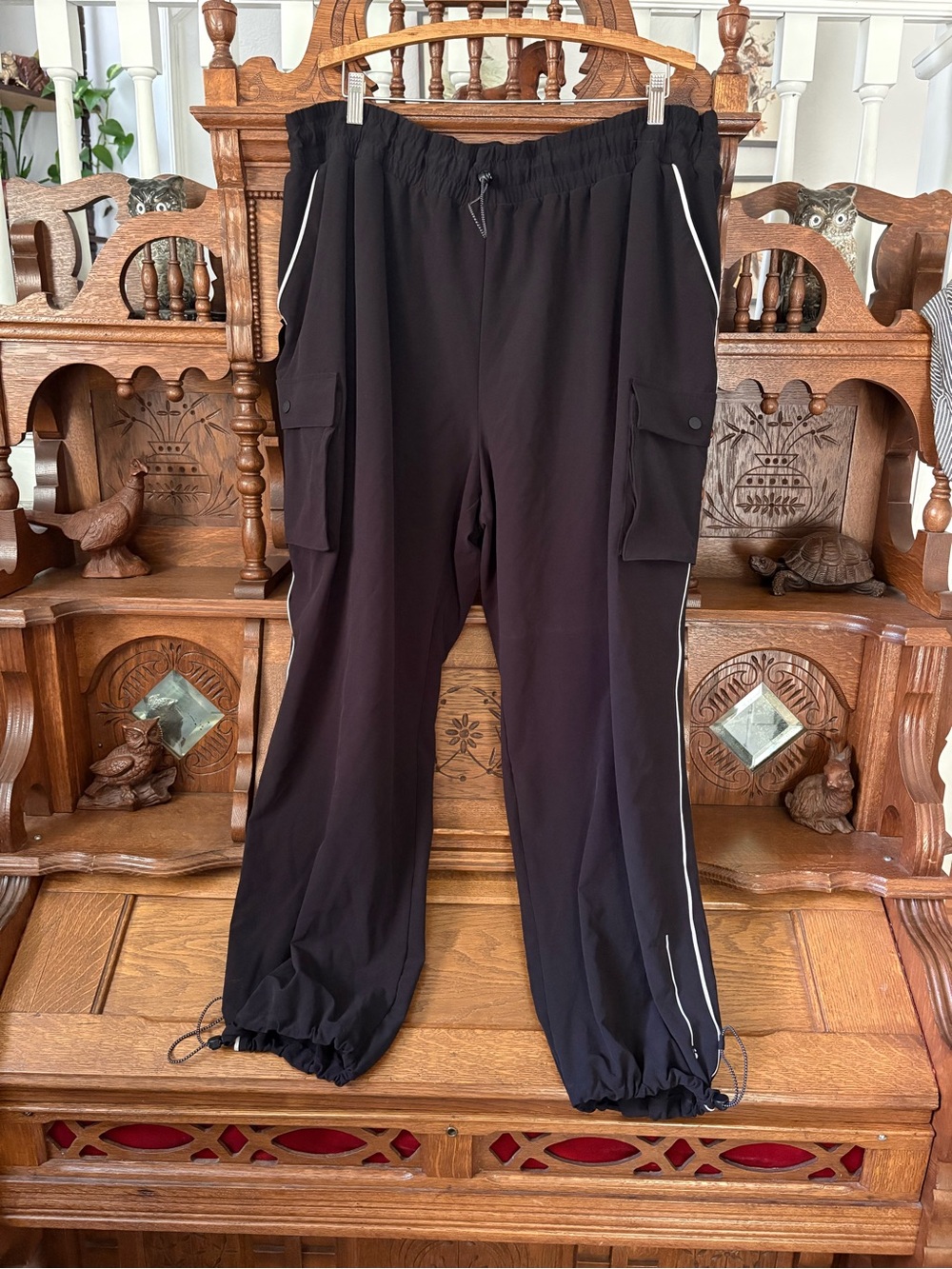 Sports Illustrated Black Track Pants with White Piping 2X